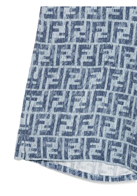 Bermuda In Lino Con Motivo FF All-Over FENDI KIDS | JMF531-AUK2F1I11